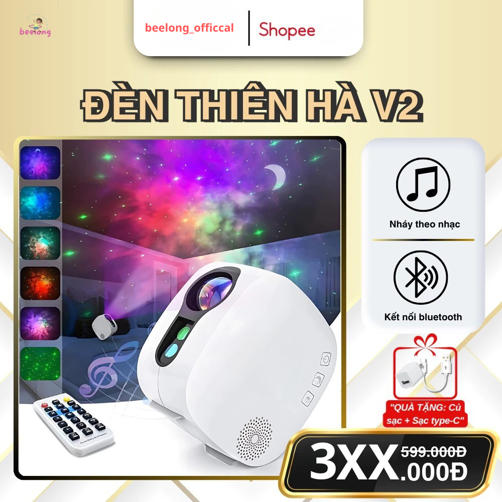 Đèn Thiên Hà V2 Đèn Cho Sự Kiện Đèn Ngân Hà V2 Kết Nối Loa Bluetooth Chiếu Bầu Trời Sao Mẫu Mới 2025