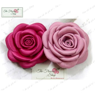 (Có hộp đựng từng hoa) Hoa cài áo mẫu hoa trà vải size vừa (7-8cm) - Hơn 20 màu