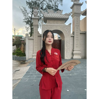 Bà Lai Đũi Nhẫn Nữ # Quần Áo Lam Đi Chùa