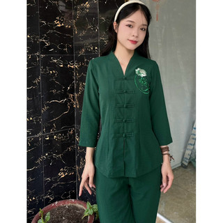 Bà Lai Đũi Nhẫn Nữ # Quần Áo Lam Đi Chùa