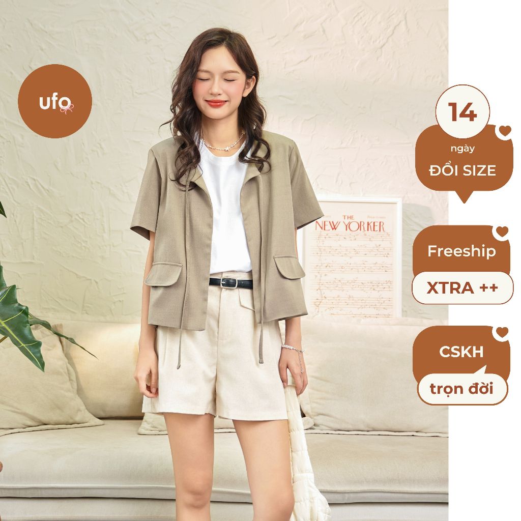 Áo blazer cộc tay thắt nơ Kate Blazer - ufo.thebasic