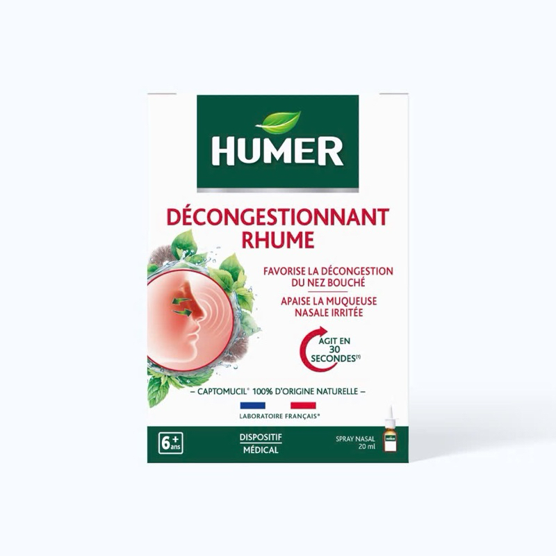 [CHÍNH HÃNG] Dung dịch xịt mũi HUMER Decongestionnant Rhume (20ml) HHANH PHARM