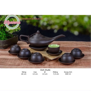 Bộ ấm chén aladanh tử sa Bát Tràng