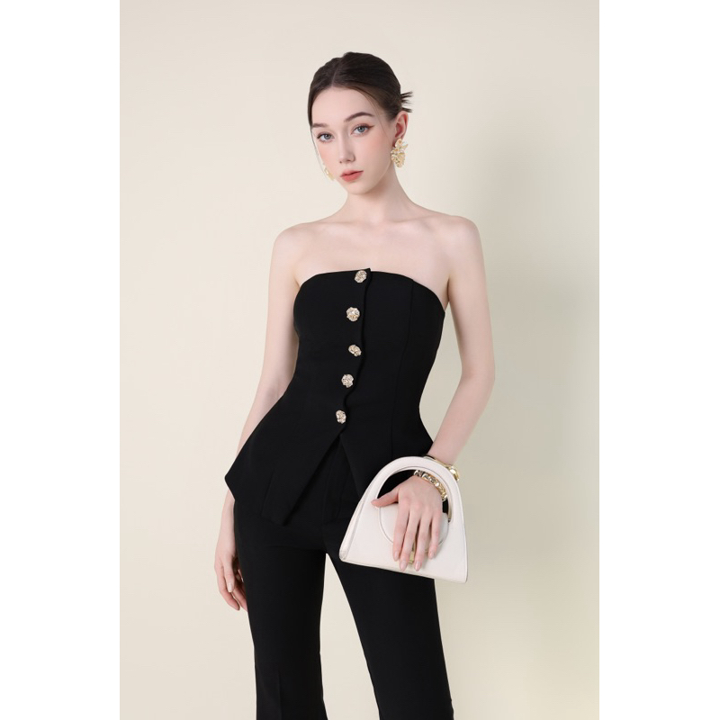 S009- Set áo cúp ngực+ quần dài ống loe [ ảnh thật shop chụp ]