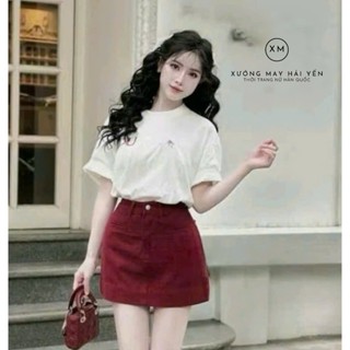 Chân Váy Kaki jean Dáng Ngắn Có Lót Trong BigSize Xưởng May Thời Trang Hải Yến Chân Váy Kaki Cạp Khuy BigSize 182