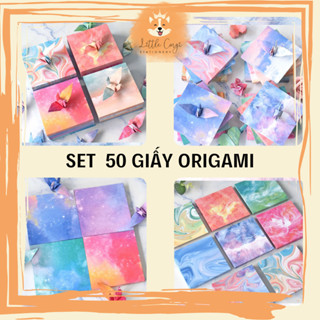  Giấy thủ công origami hình vuông nhiều mẫu nhiều màu - Giấy xếp hạc giấy họa tiết cung hoàng đạo khủng long hoa 