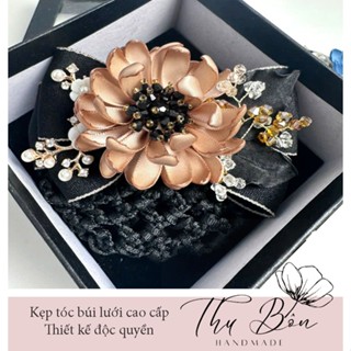   Thu Bôn Kẹp búi lưới cao cấp  Kẹp tóc thời trang nữ gắn hoa nhiều mầu phù hợp cho văn phòng ngân hàng trung niên 