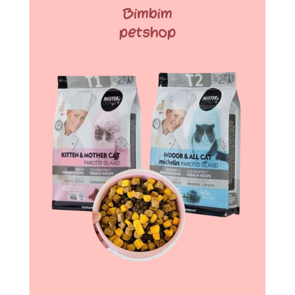 Thức ăn cho mèo hạt Mister Donut T1 & T2 (1.8kg) cao cấp cho mèo
