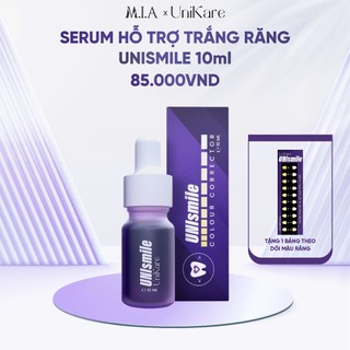  1. Serum Trắng Răng Unismile Kem Đánh Răng Cải Thiện Ố Vàng Nâng Tone Răng Dung Tích 10ml + Bảng Theo Dõi Màu Răng 