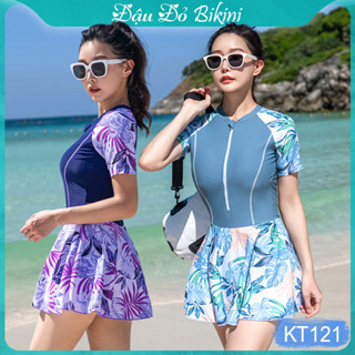 Bộ đồ bơi nữ Big Size cao cấp, dáng liền thân váy hoa sang chảnh thời trang, chất thun bơi lạnh xịn, có size nhỏ từ 45kg