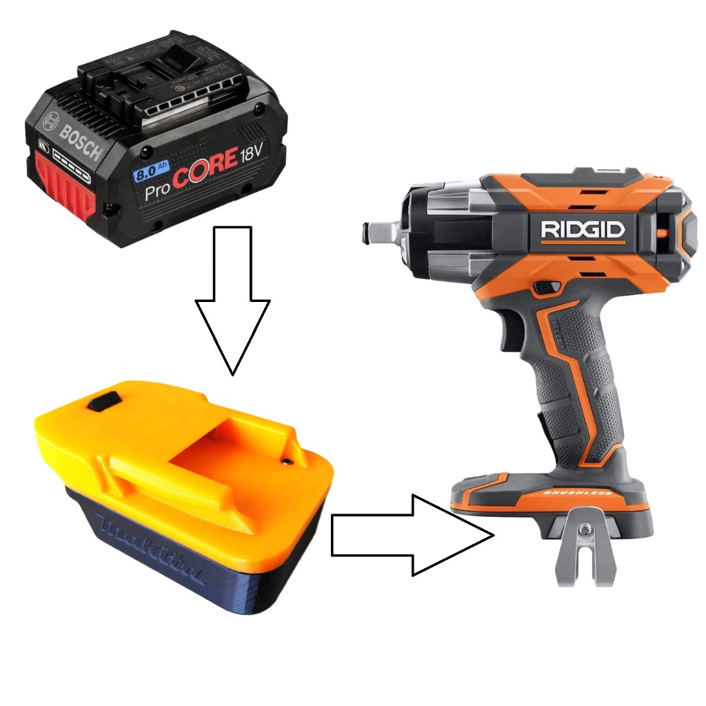 Đế chuyển pin BOSCH 18v cho máy AEG RIDGID 18v (không bao gồm máy và pin)