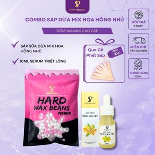   CHE TÊN SP Combo 300Gr Sáp Wax Lông Hoa Hồng Nhũ Mix Sữa Dừa ĐỐM WAXING Chuyên Wax Bikini Nách + Mỡ Trăn NLT 