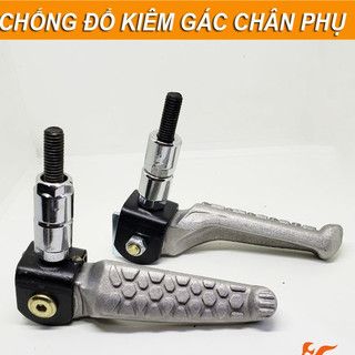 CHỐNG ĐỔ KIÊM GÁC CHÂN PHỤ CHO XE MÁY
