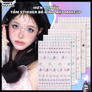 [Hơn 40 Mẫu] Tấm Charm Đá Đính Mặt 3D Hỗ Trợ Trang Điểm Makeup Nail Blink Blink