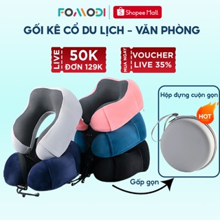 Gối chữ U kê cổ cao su non Fomodi ruột êm vỏ mềm dành cho dân văn phòng dân lái xe và du lịch đường dài