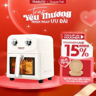 Nồi Chiên Không Dầu Masuto MSChef 6L cửa sổ kính vỏ máy kim loại 1500W Đa Năng An Toàn Live