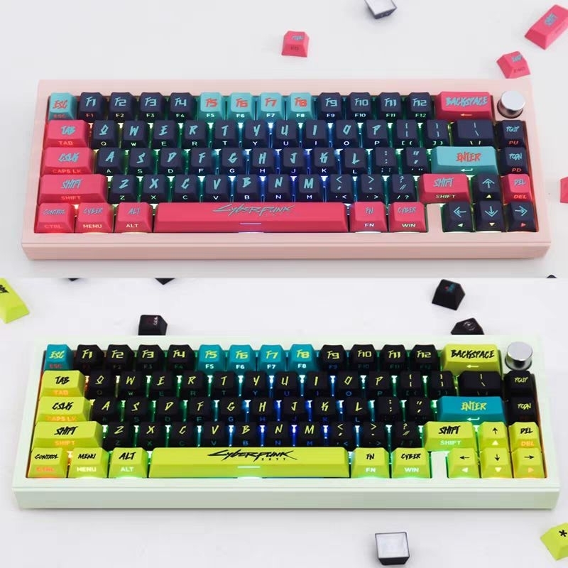 CyberPunk keycap xuyên led siêu ngầu cho bàn phím, pbt Cherry profile