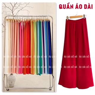  Quần áo dài nữ Lụa Mỹ cách tân truyền thống bà ba quần áo dài ống suông rộng thời trang khóa kéo cạp chun  - Đỗ Hà 