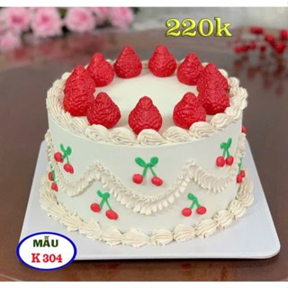 Bánh gato mô hình, bánh sinh nhật mô hình, mẫu dâu tây và kem cực xinh