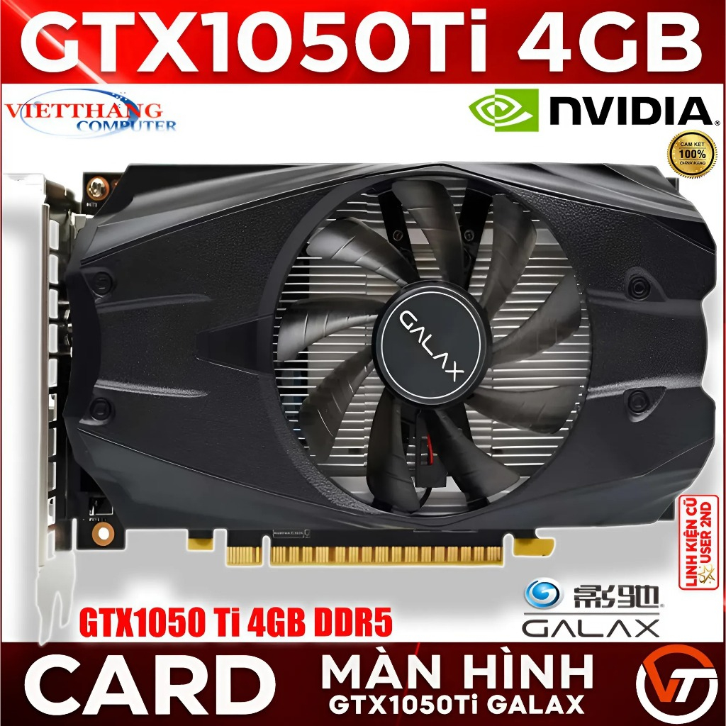 VGA - Card Màn Hình Galax GTX1050Ti 4GB DDR5 1 Fan Hàng Korea đã qua sử dụng còn đẹp ( Cũ - 2nd )