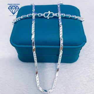  Dây chuyền bạc nam ống vuông thủng trang sức PHAN HUYNH JEWELRY quà tặng bạn trai 