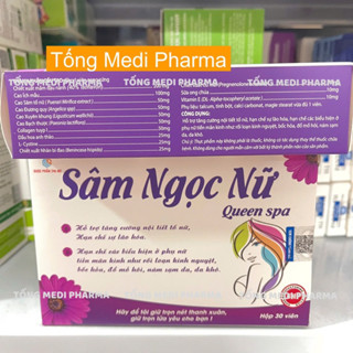 Viên uống tăng nội tiết tố nữ SÂM NGỌC NỮ Queen Spa, giảm nám sạm da, ổn định vòng kinh, tăng sinh lý nữ - Vỉ 30 viên