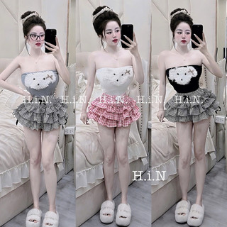 Set Đầm Bí Mocking Xốp Phồng Cao Cấp Hàng Thiết Kế Hình Thật
