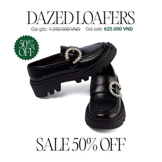 Giày Lười Nữ Charisma Loafer – Chống Trượt, Đế Cao Su 5cm, Da Microfiber Bền, Trang Trí Khoá Pha Lê