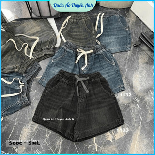  Quần  đùi bò dày cạp chun có dây rút dành cho nữ  M07  
