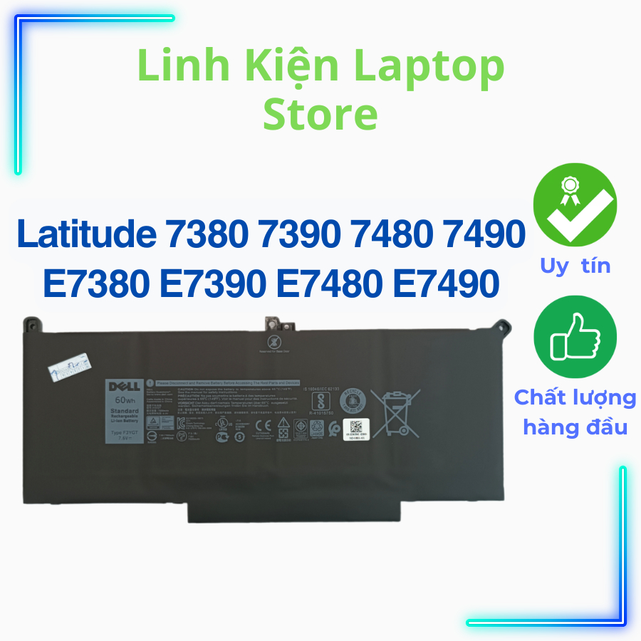 Pin Laptop Dell Latitude 7380 7390 7480 7490 E7380 E7390 E7480 E7490 F3YGT - Latitude 12 13 14 7000 