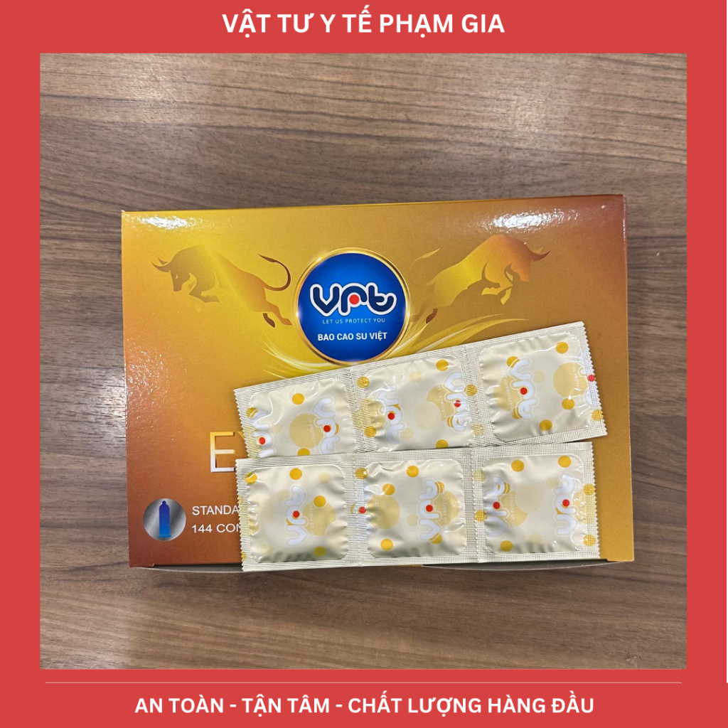 Bao cao su gia đình VRT Excellent, độ mỏng chân thực - An toàn, đạt chất lượng theo tiêu chuẩn của Đức - Hộp 144 cái