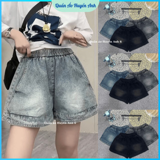  Quần short đùi bò cạp chun gấu xẻ V dành cho nữ  M53  