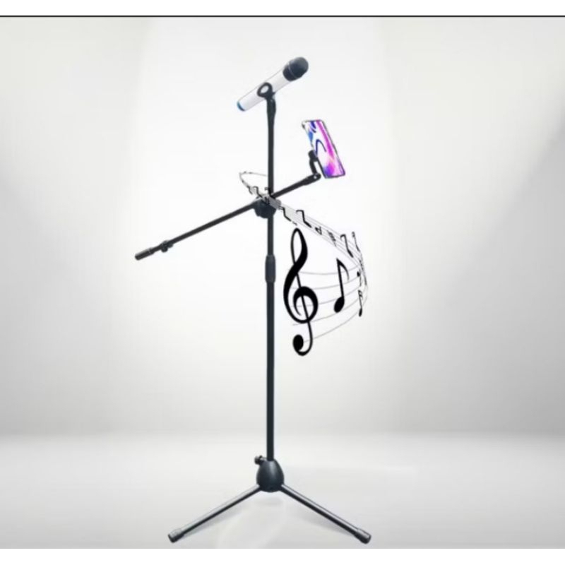 Chân micro đứng có kẹp điện thoại
