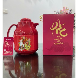  Bình pha trà giữ nhiệt Rạng Đông RD-1055 TS 1 Lít họa tiết hoa văn Tết bắt mắt có lõi lọc trà tiện lợi sử dụng 