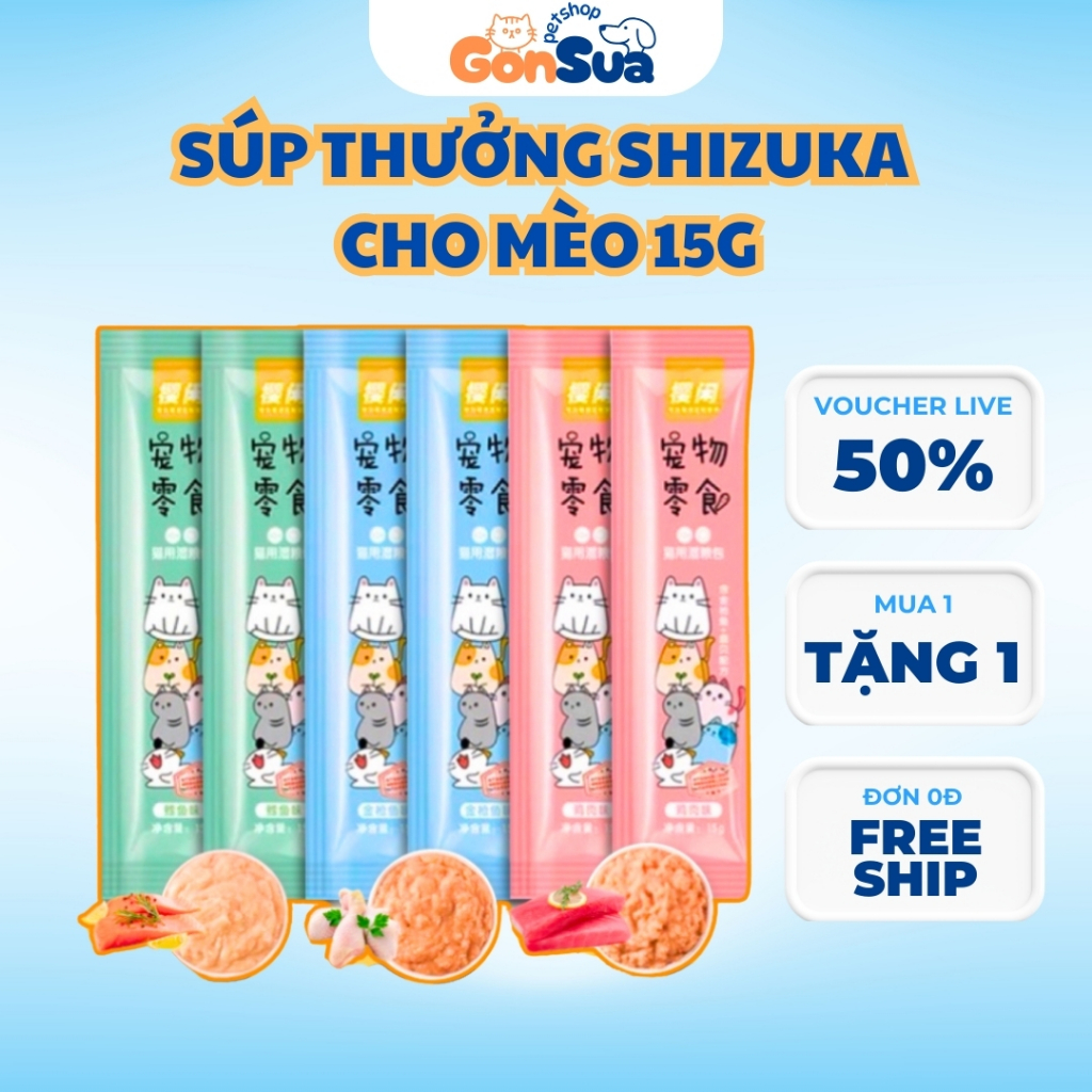  Súp thưởng cho mèo Shizuka thanh 15g soup thưởng cho mèo 