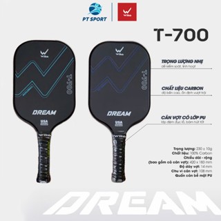Vợt Pickleball Wika DREAM Chính Hãng [TẶNG BÓNG + CUỐN CÁN] Chất Liệu Carbon T700 Sở Hữu Độ Nhám Đạt Chuẩn,Tăng Ma Sát