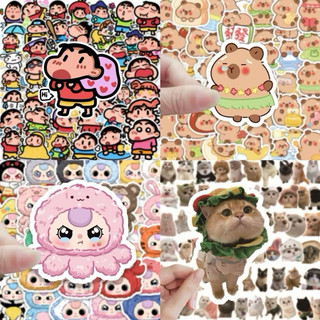  50 Miếng dán Sticker Shin Capybara Loopy emoji DIY hình dán graffiti Kuromi hoạt hình cute trang trí sổ nhãn dán tem dán 