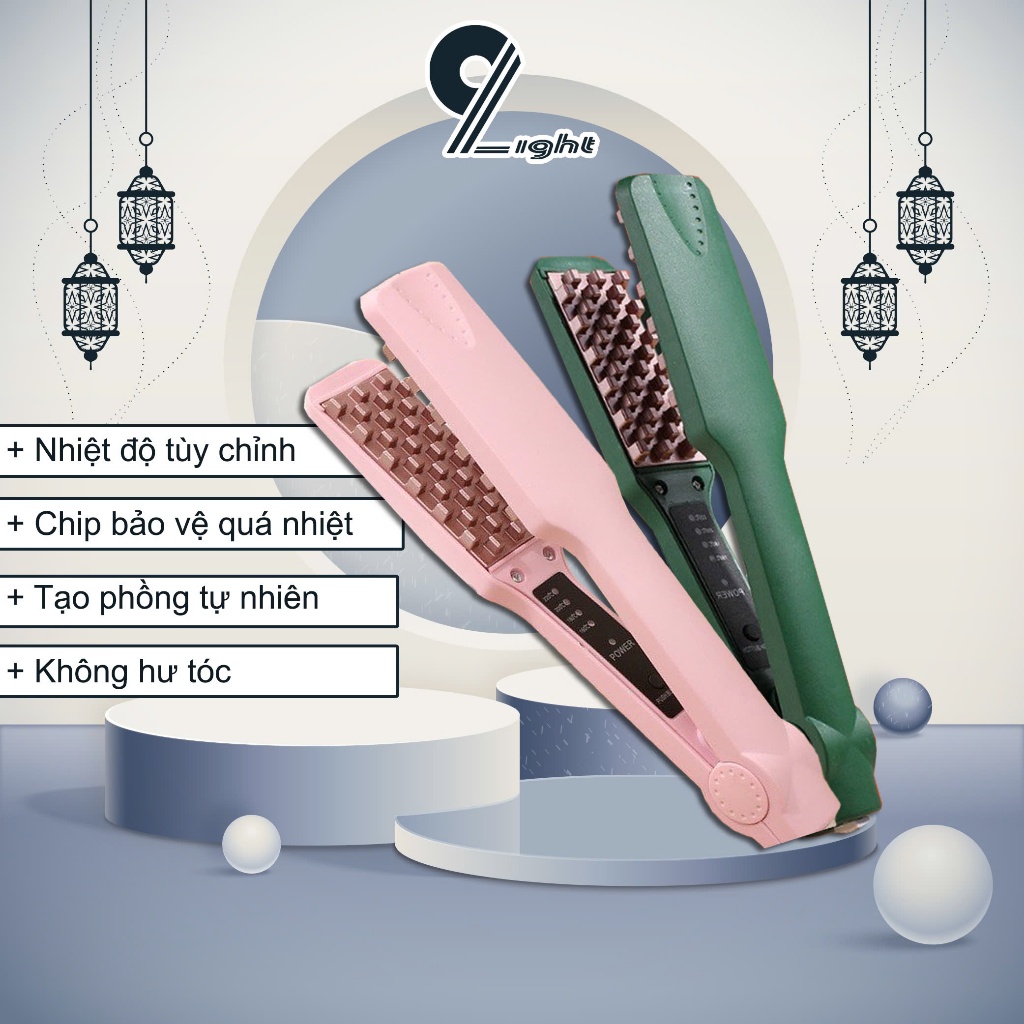 Máy dập phồng chân tóc chính hãng VietNam9Light - Máy dập xù điều chỉnh nhiệt độ bảo hành 12 tháng