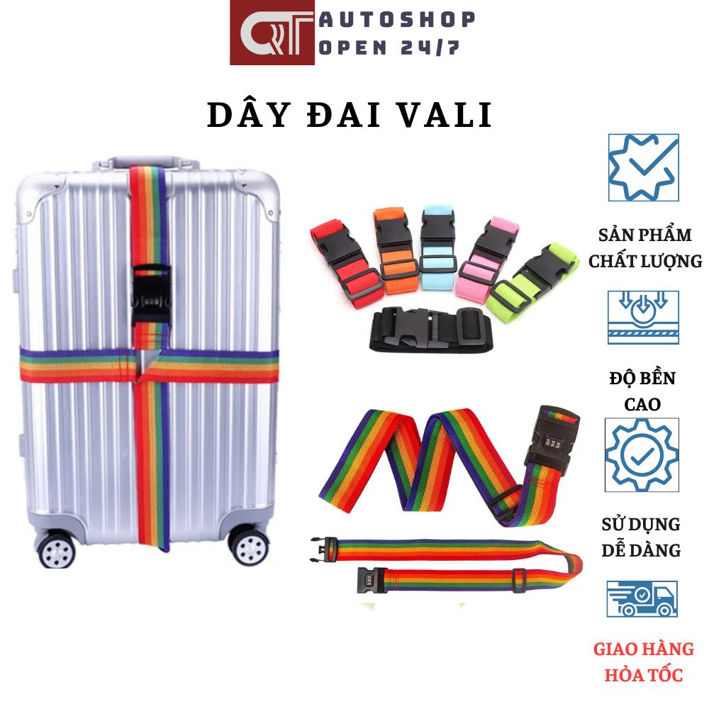 Dây Đai Vali Khóa Vali có khóa số chống trộm,bảo vệ hành lý an toàn khi đi du lịch QT Auto247