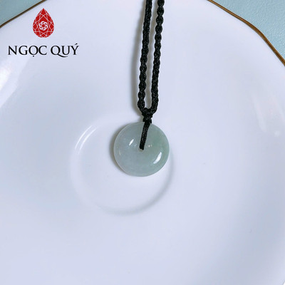 Dây chuyền đồng điếu cẩm thạch A Myanmar chất nếp xanh nhạt - Ngọc Quý