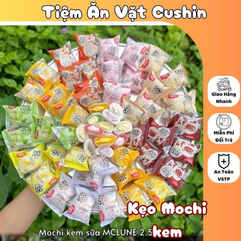Bánh Mochi Kem Sữa Vị Sầu Riêng/ Bơ/ Xoài/ Đậu Nành/ Khoai Môn , Bánh Mochi Phủ Dừa, Bánh Mochi Đài 