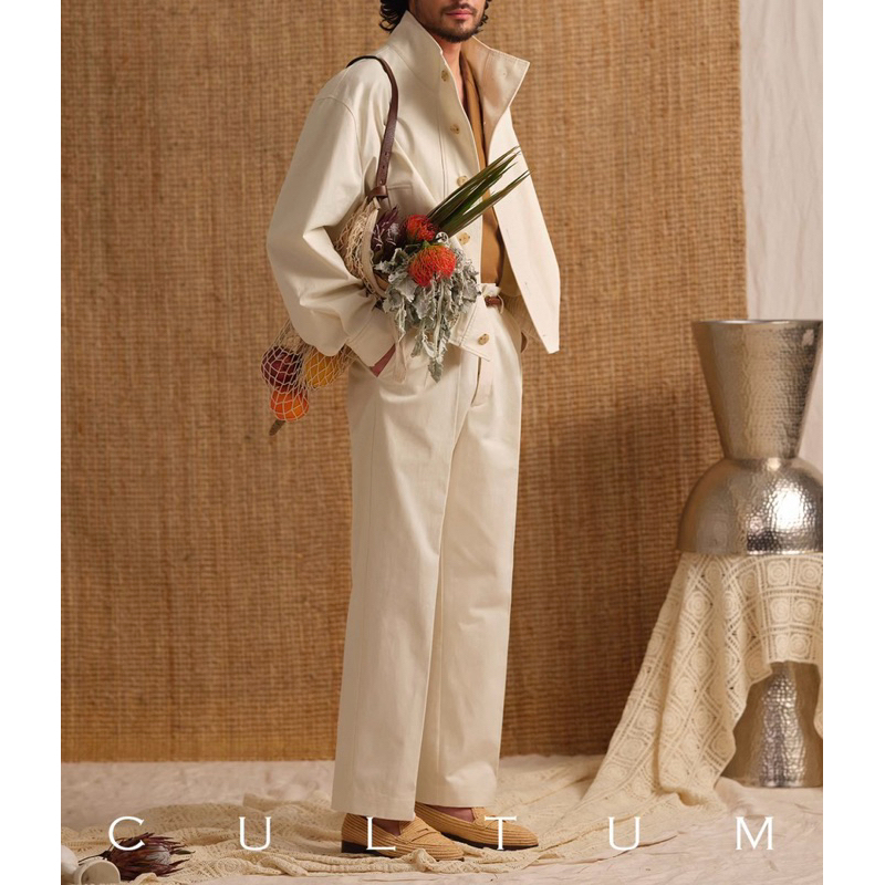 Quần Linen Cạp Hollywood ống rộng