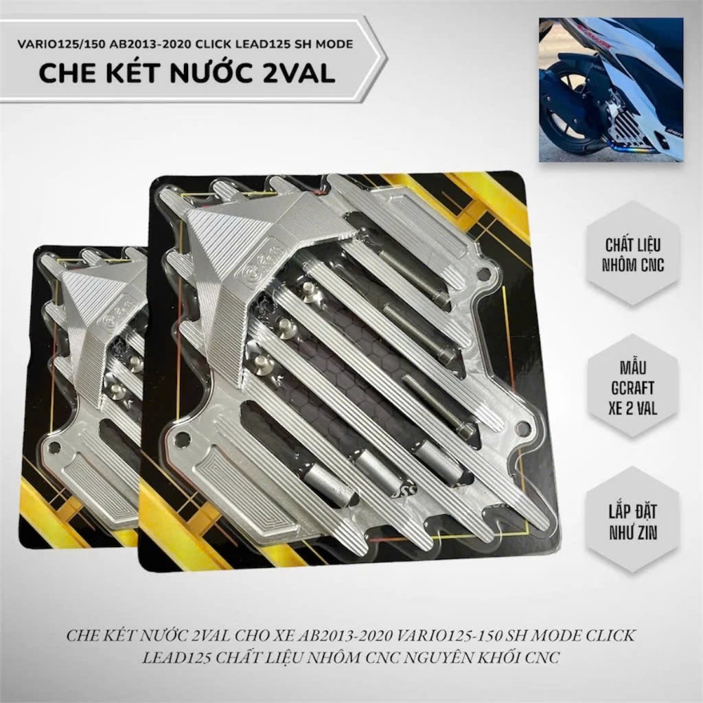 Che két nước CNC 2val có nắp đậy Vario 125-150, AB 2013-2021, SHVN 2012-2019, Sh mode 2013-2019
