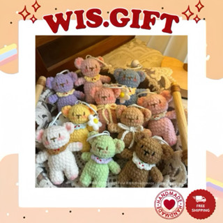 ✨[MẪU MỚI LEN NHUNG MỊN] Móc Khoá Đôi Gấu Teddy Mini Bằng Len Xinh Xắn | @WIS.GIFT