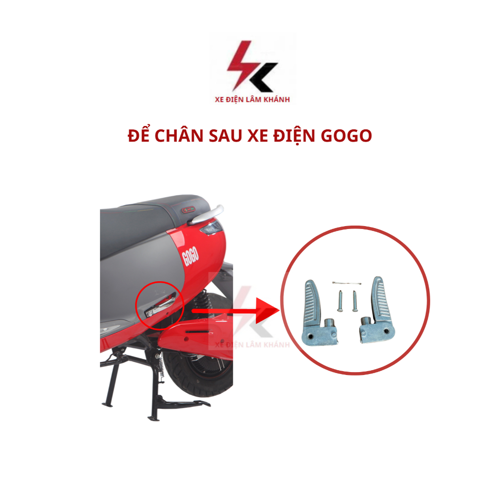 Để Chân Sau Xe Điện Gogo Dibao Chính Hãng - Lâm Khánh E-Bike Shop
