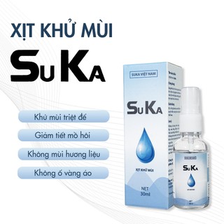  Xịt khử mùi hôi nách Suka xịt khử mùi nam nữ ngăn tiết mùi hôi không ố vàng áo khô thoáng tự tin 10ml và 30ml 