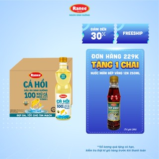 Thùng dầu ăn Ranee Cá Hồi 950ml hoặc 1 lít (950ml/chai - 1 lít x 12 chai)