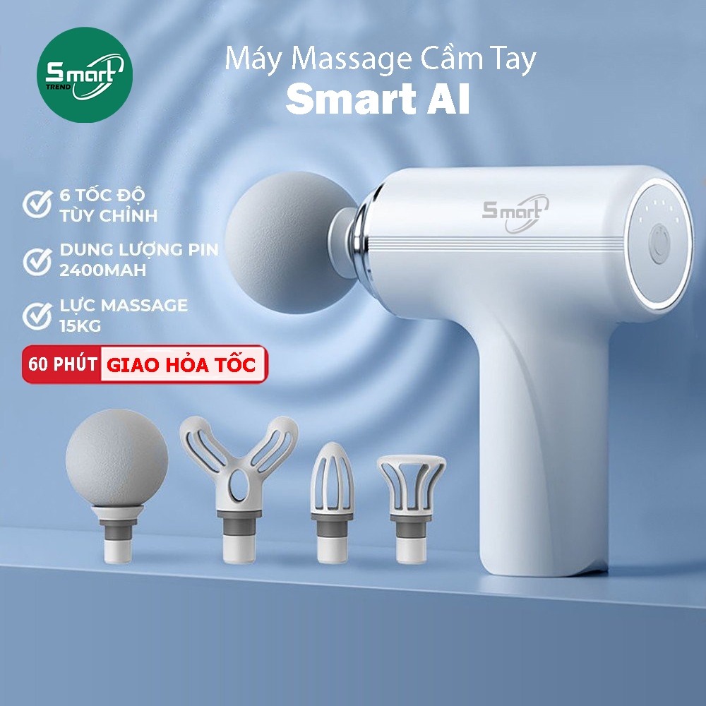Máy Massage Cầm Tay Mini Smart AI - Công Nghệ Cảm Biến Lực 15kg, Pin 2400mAh, Cao Cấp
