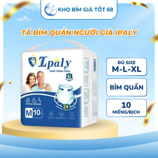 Combo 100 miếng tã/bỉm quần người già IPALY, thấm hút tốt chống tràn hiệu quả, đủ size 30-80kg