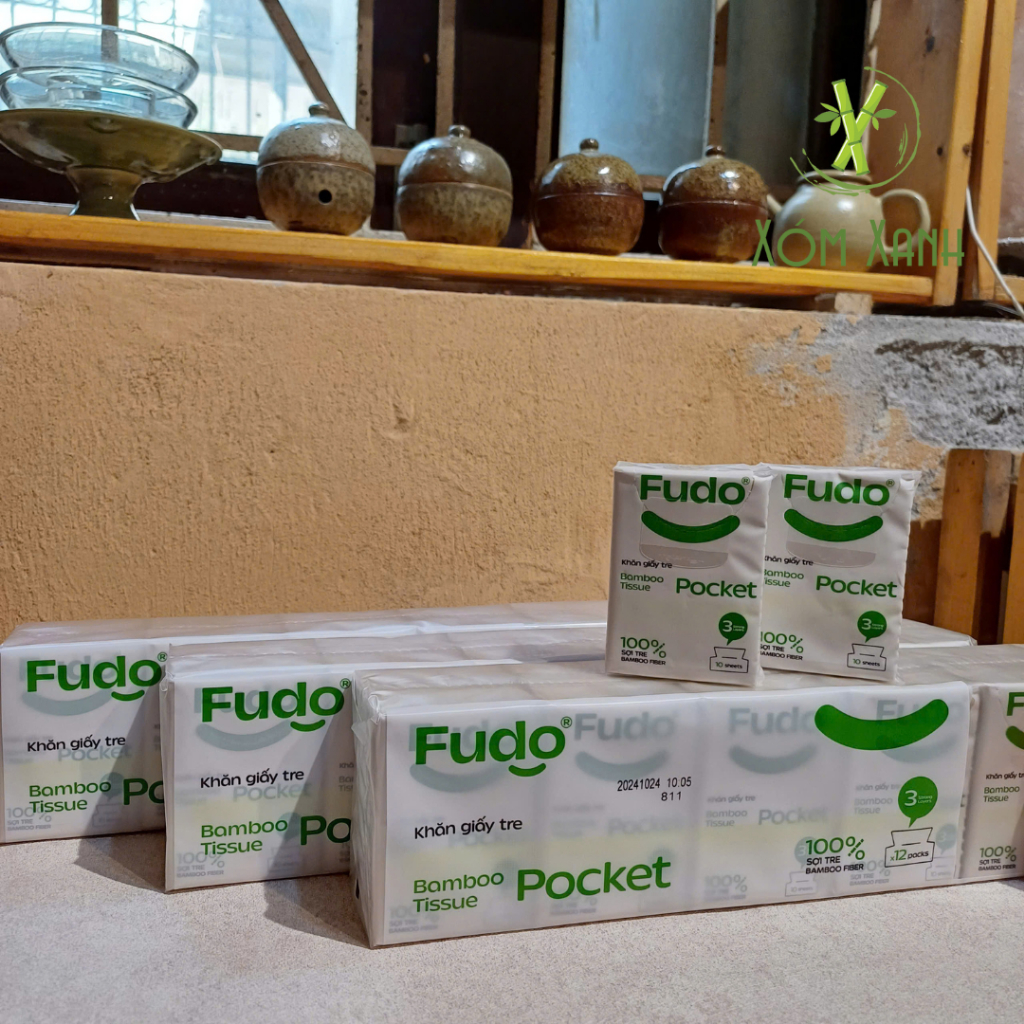 FUDO, KHĂN GIẤY BỎ TÚI SỢI TRE TỰ NHIÊN – FUDO, BAMBOO TISSUE POCKET